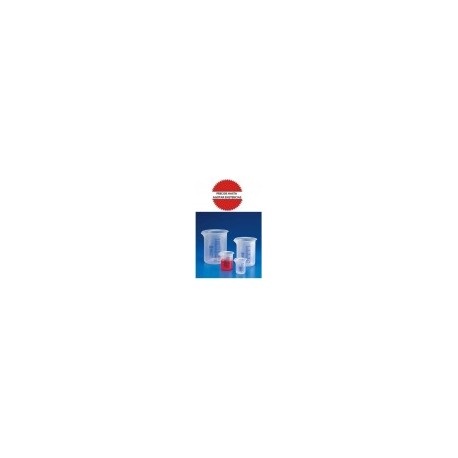Vaso de PP forma baja graduacion azul 100ml Kartell