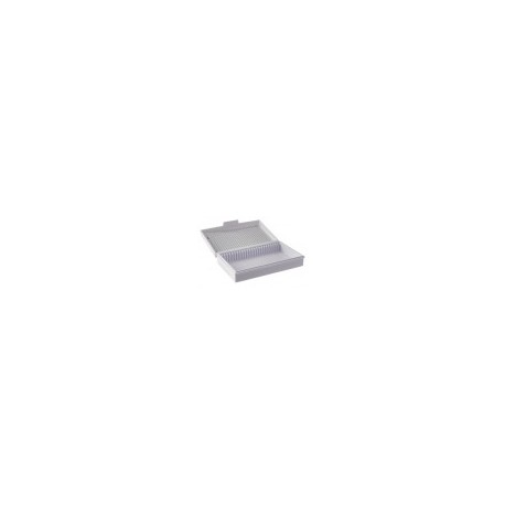 Caja PP blanca para 25 portaobjetos Heathrow