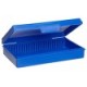 Caja PP azul para 25 portaobjetos Heathrow