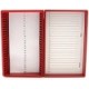 Caja roja PP para 25 portaobjetos Heathrow